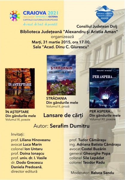 Biblioteca Aman Craiova - Lansare de carti de Serafim Dumitru