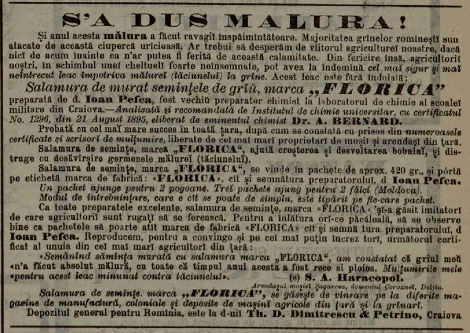 Reclama Fabrica Florica Epoca, seria 2, 03, nr. 563, 19 septembrie 1897