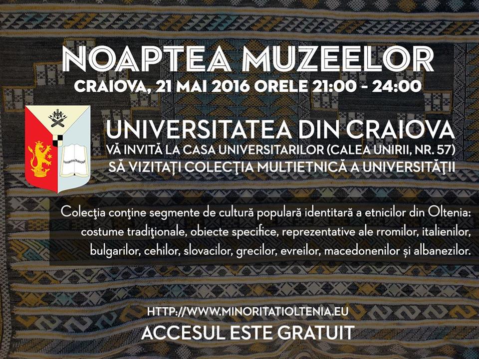 Noaptea Muzeelor 2016 la Casa Universitarilor din Craiova