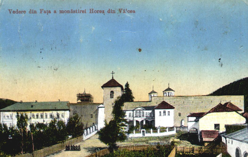 "Vedere din față a Monastirei Horez din Vâlcea" (sursa omeka.bjc.ro)