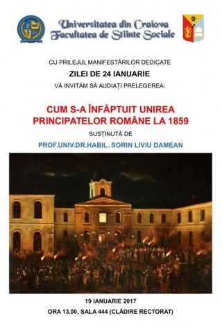 Prelegere despre Unirea Principatelor la Universitatea din Craiova