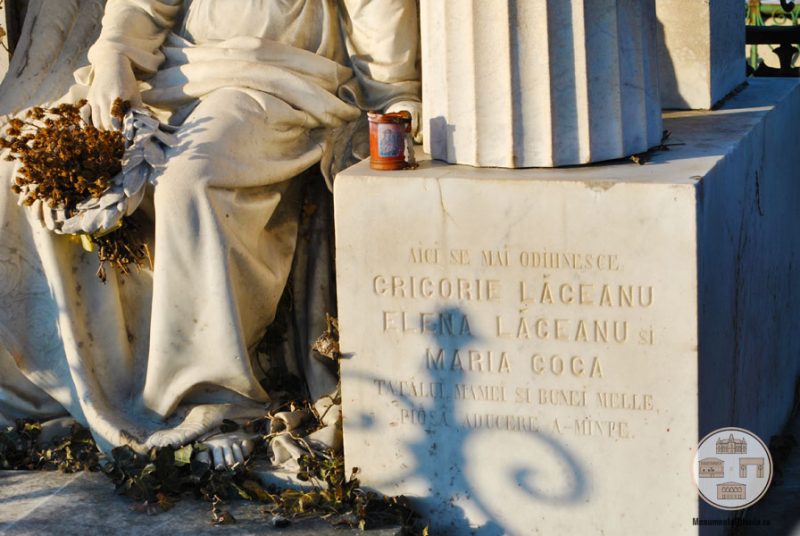 Inscriptie - Monumentul funerar al familiei Aman, Cimitirul Sineasca, Craiova