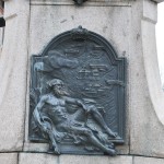Monumentul Barbu Stirbei, Craiova - basorelief bronz Dunarea Romana