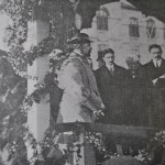Principele Ferdinand, George si Barbu Stirbei si primarul Craiovei, Nicolae Guran, citindu-si cuvantarea
