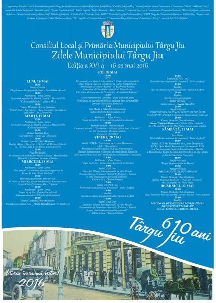 Program Zilele Municipiului Targu Jiu 2016